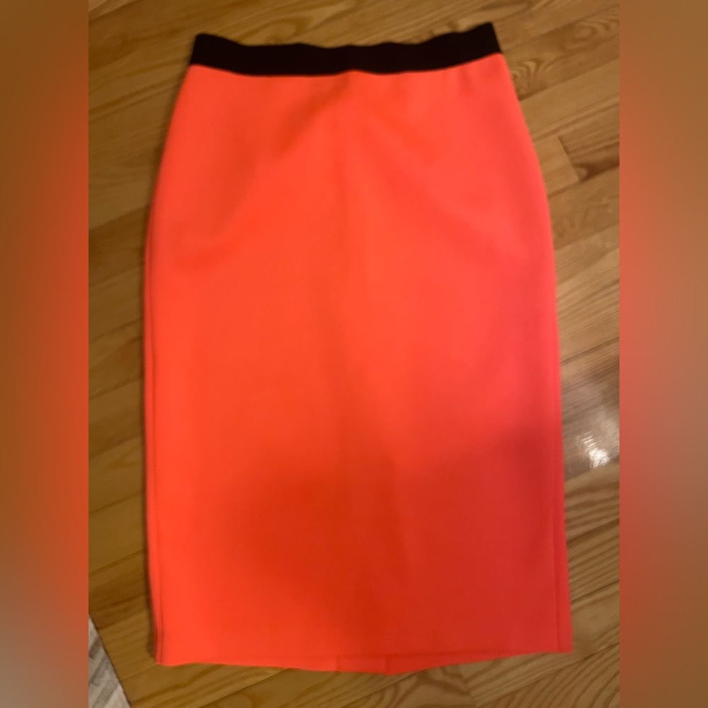Milly pencil skirt. Gorgeous orange/hot pink color.